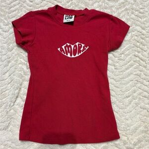 Red “AMORE” Baby Tee